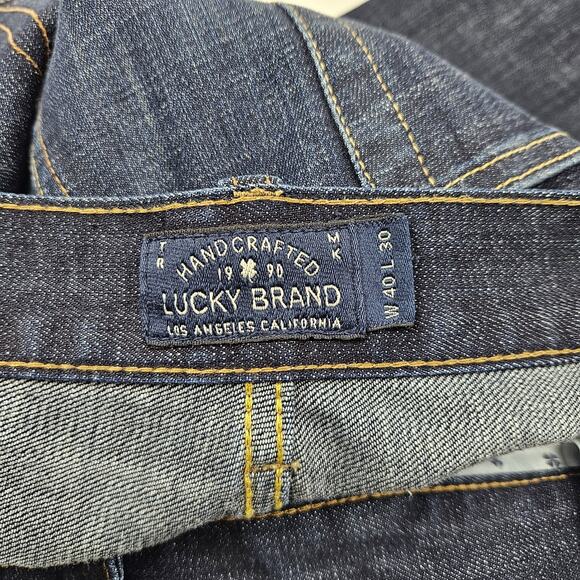 Lucky Brand 329 Classic Straight Fit Men's 40x30 Stretch Dark‎ Wash Denim Blue - Picture 3 of 10